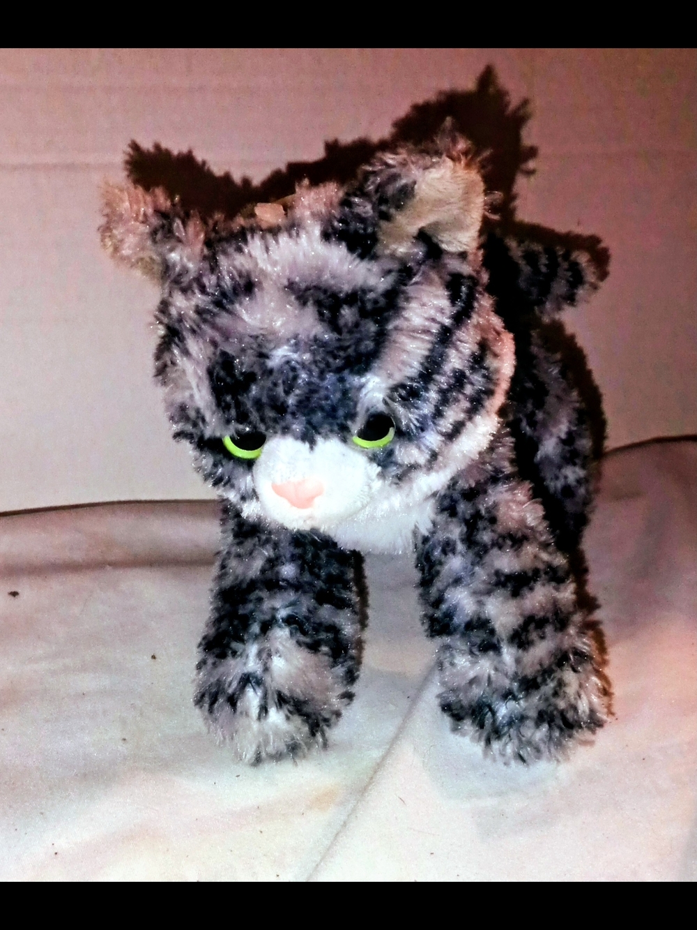 Gray Striped Plush Cat Toy - Brand: